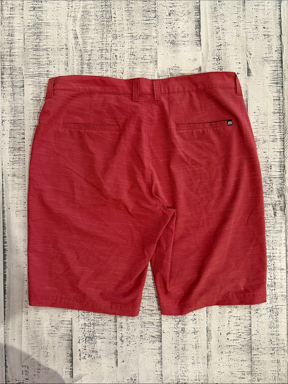 Travis Mathew Coral-Red Flat Front Performance Shorts - Picture 2 of 3